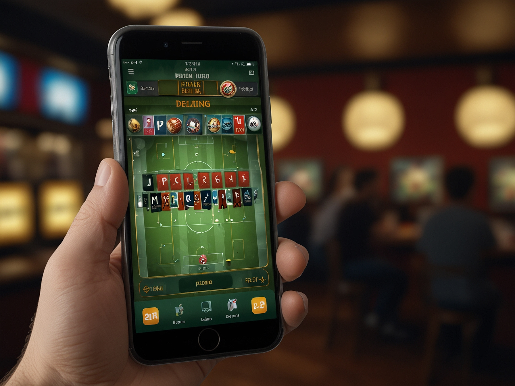 Begeisterter Spieler mit Smartphone zeigt Posido Casino